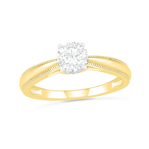 0.62 CT. T.w. Diamond Solitaire Vintage-Style Engagement Ring in 14K