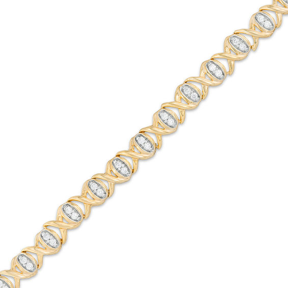 0.83 CT. T.w. Diamond "Xo" Bracelet in 10K Gold
