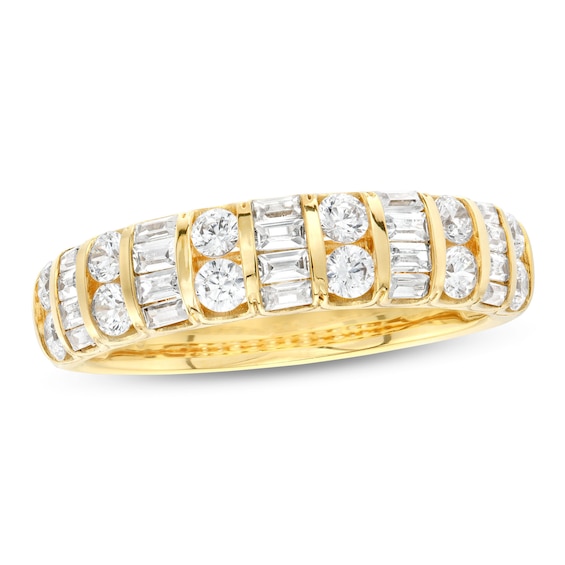 0.95 CT. T.w. Baguette and Round Diamond Alternating Column