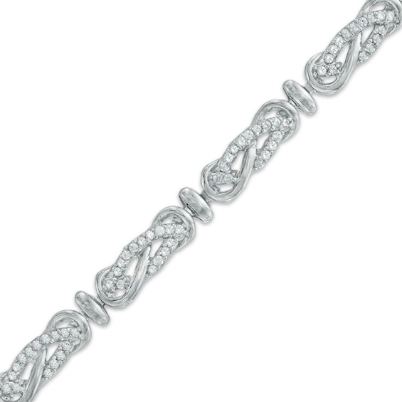 0.95 CT. T.w. Diamond Infinity Link Bracelet in 10K White Gold