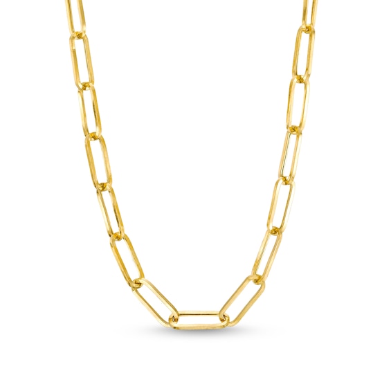 1.0mm Paper Clip Chain Necklace in Hollow 10K Gold - 16"