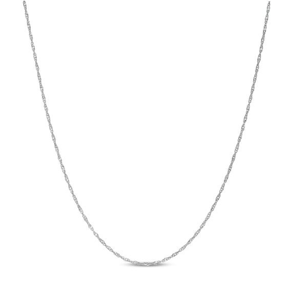 1.0mm Singapore Chain Necklace in Solid 10K White Gold - 16"