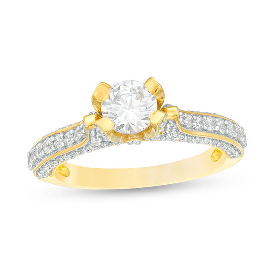 1.45 CT. T.w. Diamond Art Deco Engagement Ring in 14K Gold