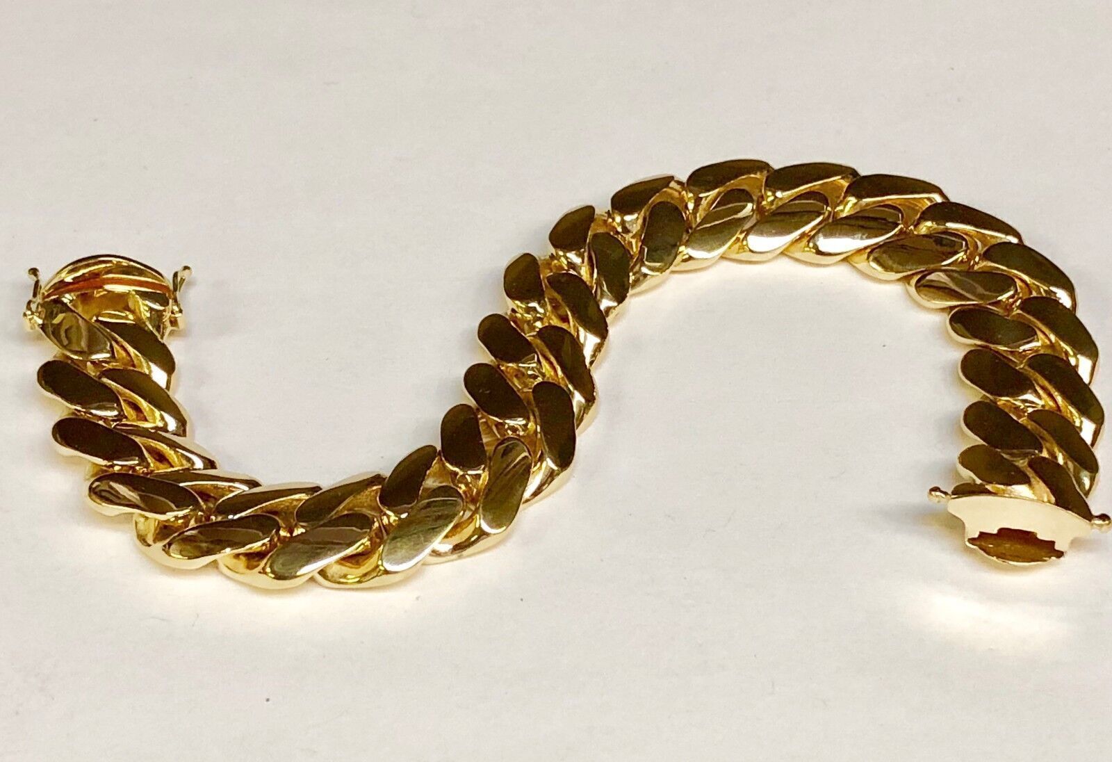 14k Solid Yellow Gold Handmade 16.mm Miami Cuban Link Bracelet, 10", Approx 165g