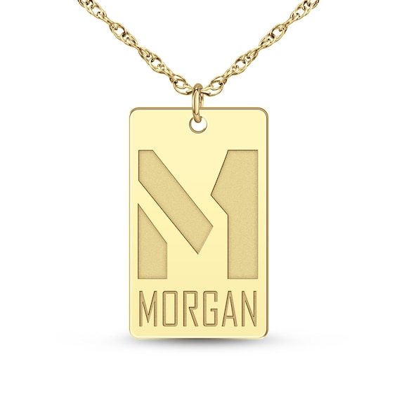 20.0mm Rectangular Tag Pendant (1 Line and Initial)
