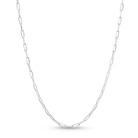 2.3mm Paper Clip Chain Necklace in Solid Sterling Silver - 18"