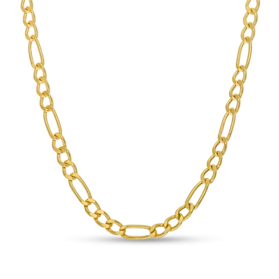 2.4mm Figaro Chain Necklace in Hollow 14K Gold â 20"