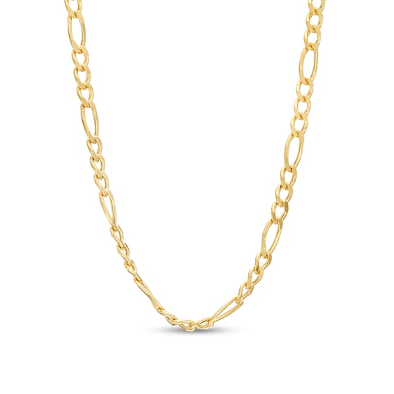 2.4mm Figaro Chain Necklace in Hollow 14K Gold â 24"