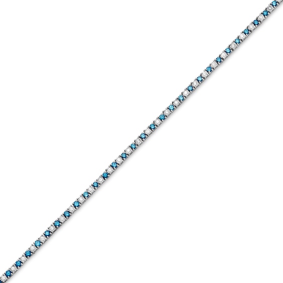 2.73 CT. T.w. Blue and White Diamond Alternating Tennis Bracelet in