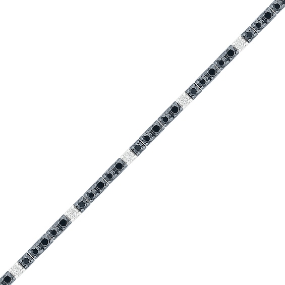 2.95 CT. T.w. Black Enhanced and White Diamond Bracelet in 10K White