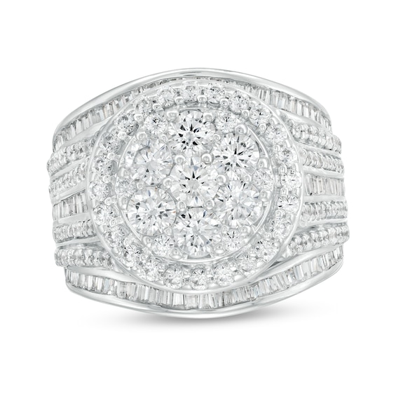 3.00 CT. T.w. Multi-Diamond Frame Baguette and Round Multi-Row
