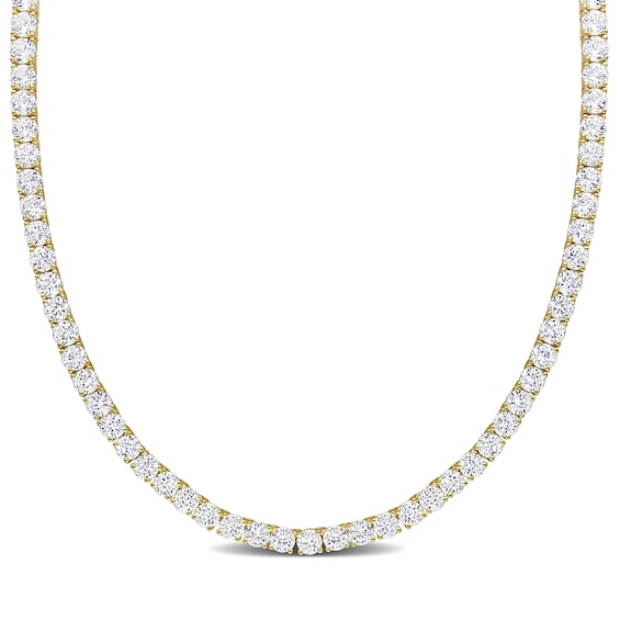 4.0mm Lab-Created White Sapphire Tennis Necklace in Sterling Silver