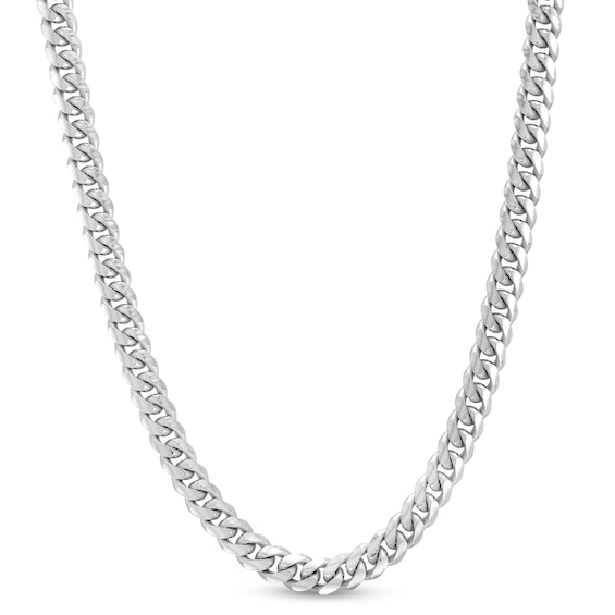 5.3mm Cuban Curb Chain Necklace in Solid Sterling Silver - 22"