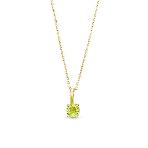 6.0mm Peridot Solitaire Curved Drop Pendant in 10K Gold