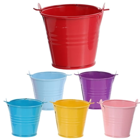 6 Pcs Small Iron Bucket outside House Decor Interior Decorations for House Child