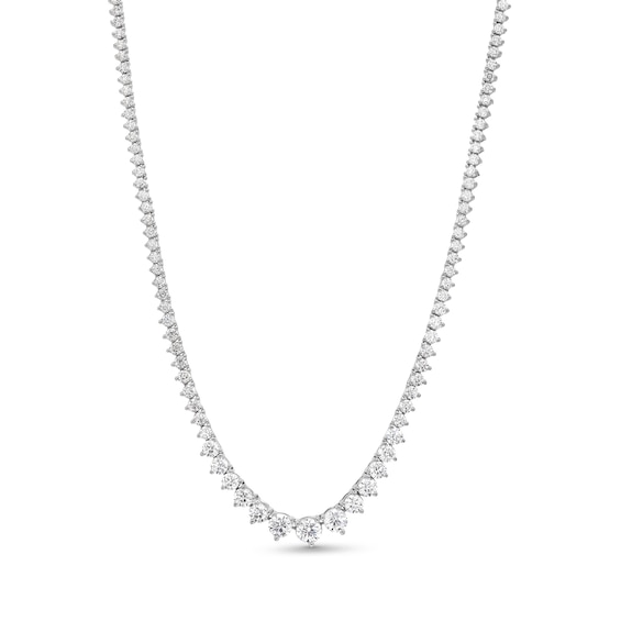 7.00 CT. T.w. Certified Diamond Tennis Necklace in 18K White Gold
