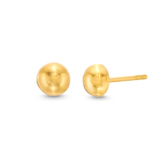 8.0mm Half-Dome Stud Earrings in Hollow 10K Gold
