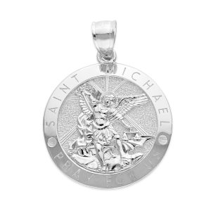 925 Sterling Silver Archangel Saint Michael Medallion Pendant