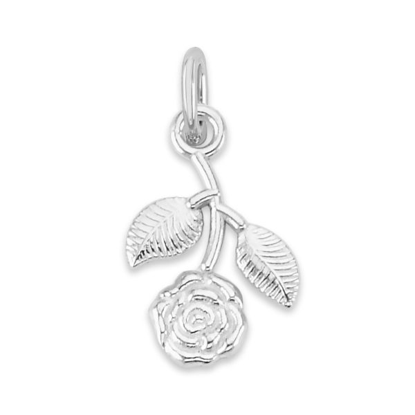 925 Sterling Silver Rose Charm - Tiny Flower Charm Collectable for Bracelet