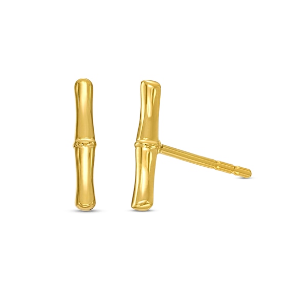 Bamboo Stick Stud Earrings in 10K Gold