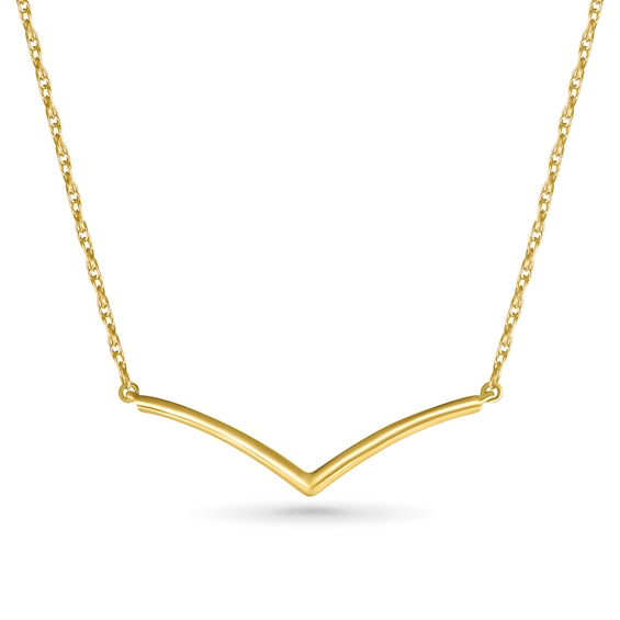 Chevron Necklace in 10K Gold - 17"