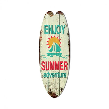 Clearance! EQWLJWE Home Decor Wooden Surfboard Beach Signs - Hot Summer Vacation Sign Summer Beach Party Sign Tropical Bar Sign and Flip Flop Sign