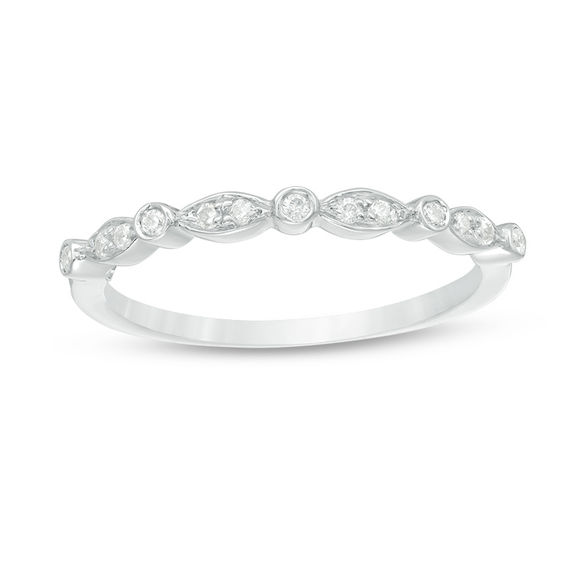 Diamond Accent Alternating Round and Marquise Anniversary Band in
