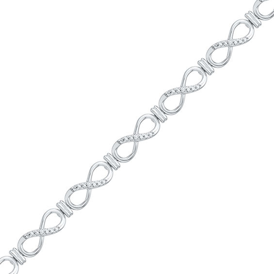 Diamond Accent Infinity Bracelet in Sterling Silver - 7.5"