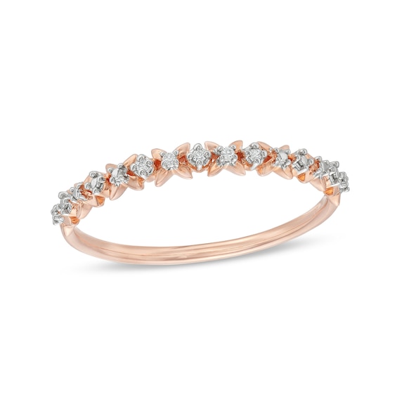 Diamond Accent "X" Flower Band in 10K Rose Gold