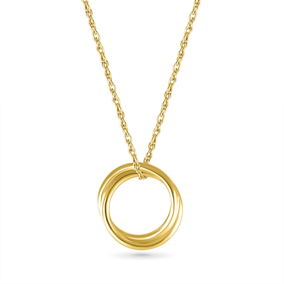 Double Circle Pendant in 10K Gold