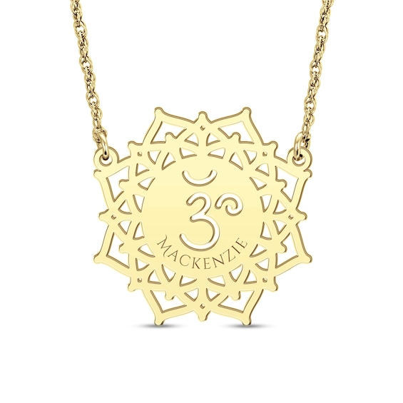 Engravable Chakra Symbol Necklace (1 Symbol and Line)