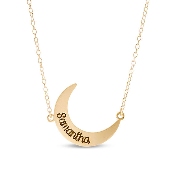 Engravable Crescent Moon Necklace (1 Line)