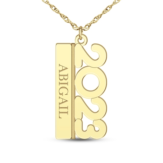 Engravable Graduation Year Bar Pendant (1 Year and Line)