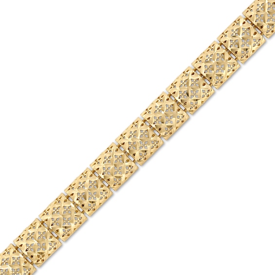 Fancy Link Bracelet in 10K Gold - 7.25"