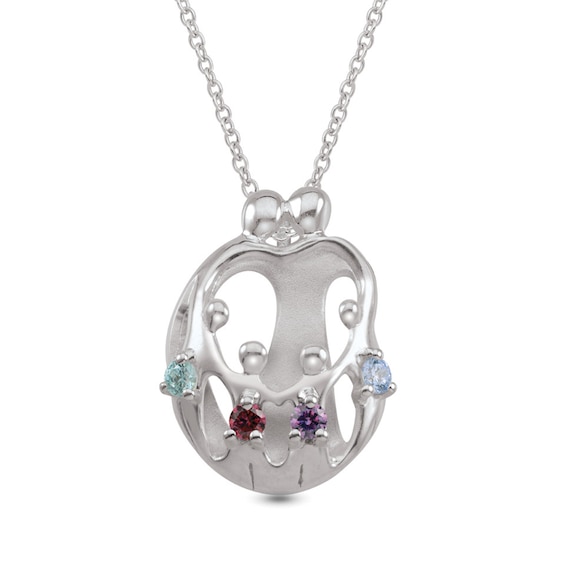 Gemstone Parents and Child Family Pendant (1-4 Children and Stones)