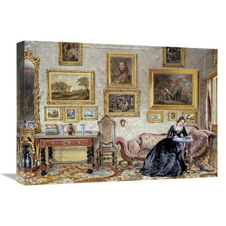 Global Gallery Interior of a Drawing Room Art Print