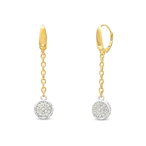 Italian Gold 0.40 CT. T.w. Multi-Diamond Rolo Chain Drop Earrings in