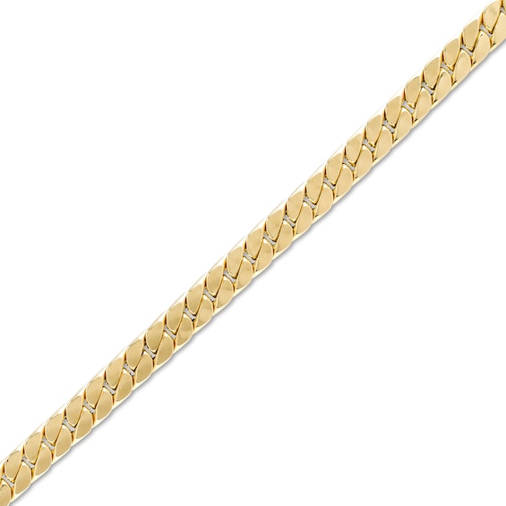 Italian Gold 7.0mm Flat Curb Chain Link Bracelet in 18K Gold - 7.26"