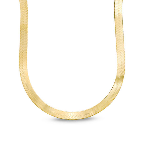 Ladies' 6.0mm Herringbone Chain Necklace in 14K Gold - 20"