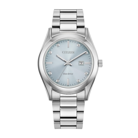 Ladies' Citizen Eco-DriveÂ® Diamond Accent Silver-Tone Watch with Light