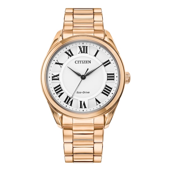 Ladies' Citizen Eco-DriveÂ® Fiore Rose-Tone Watch with White Dial