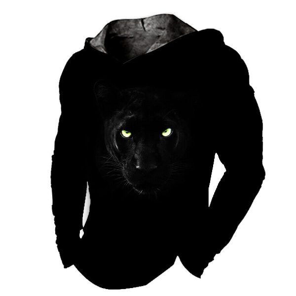 Men Hoodie T Shirt Hooded Black Panther Graphic Silky Sweatshirt LightWeight Tee