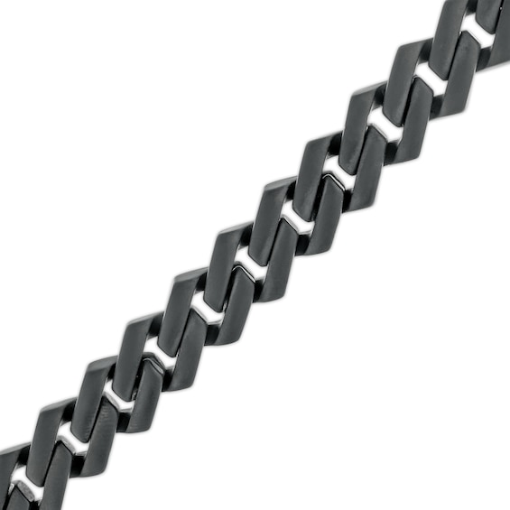 Men's 0.50 CT. T.w. Black Diamond Squared Link Chain Bracelet in