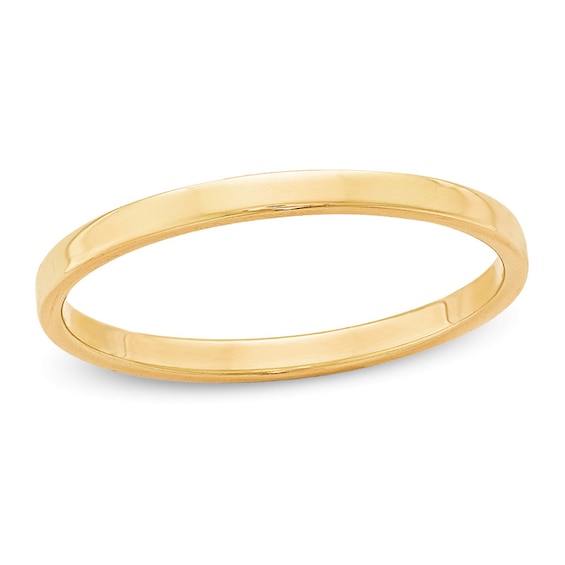 Men's 2.0mm Flat Square-Edged Wedding Band in 14K Gold