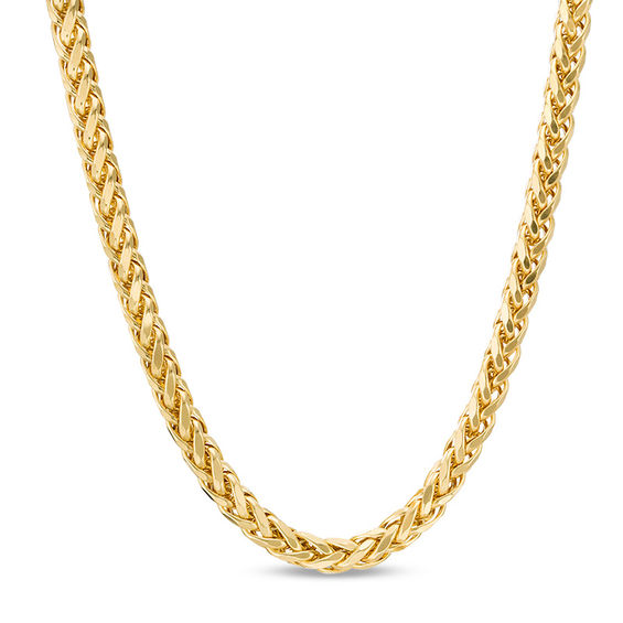Men's 4.5mm Diamond-Cut Franco Snake Chain Necklace in Hollow 14K Gold