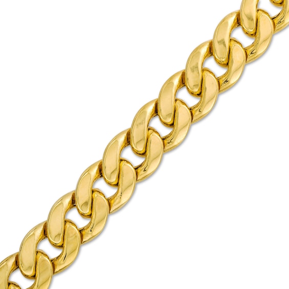 Men's 9.2mm Cuban Curb Link Bracelet in Semi-Solid 10K Gold - 8.5"