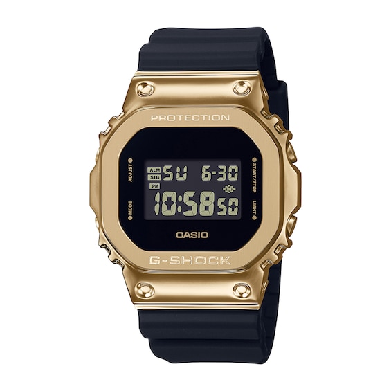Men's Casio G-Shock Classic Gold-Tone IP Black Resin Strap Watch with