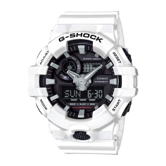 Men's Casio G-Shock Classic White Resin Strap Watch with Black Dial