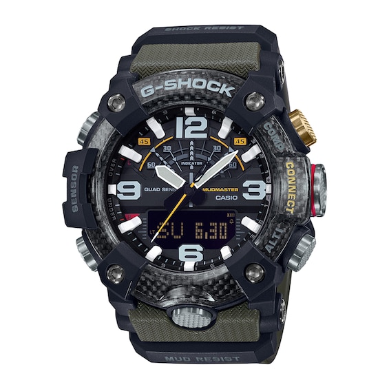 Men's Casio G-Shock Master of G Mudmaster Green Strap Watch with Black