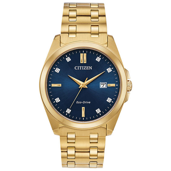 Men's Citizen Eco-DriveÂ® Corso Diamond Accent Gold-Tone Watch with